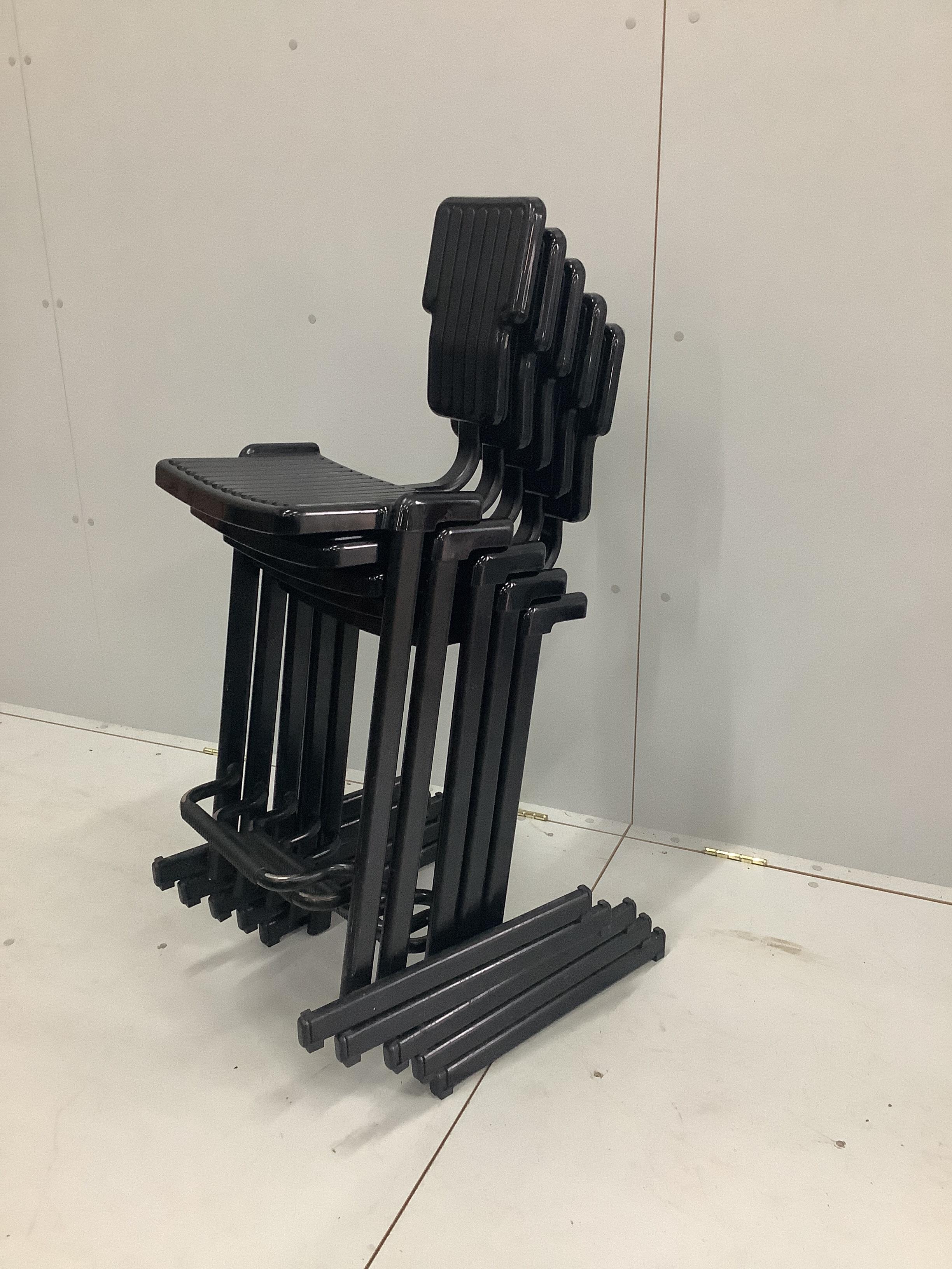 A set of five Magis Design Condor stacking bar stools by Andries and Hiroko Van Onck, width 40cm, depth 38cm, height 92cm
